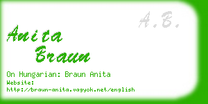 anita braun business card